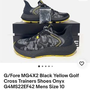 G/Fore MG4X2 Black and Yellow Golf Cross Trainers Mens 11.5 $100